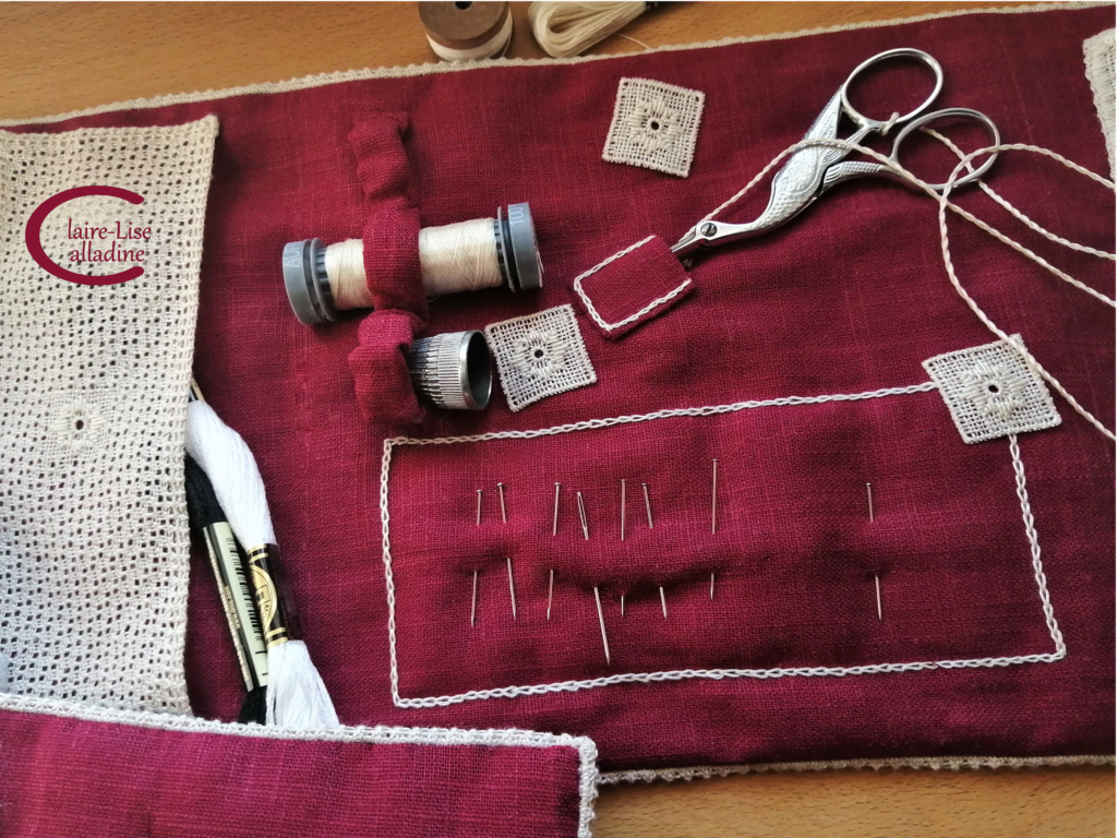 Set de broderie "Fleur de Lin" et son range-aiguilles